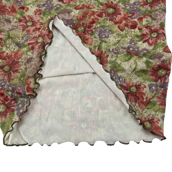 Liz Claiborne Floral Print Long Sleeve Top XL Polyester Vintage 90s Y2k Style - Picture 6 of 7